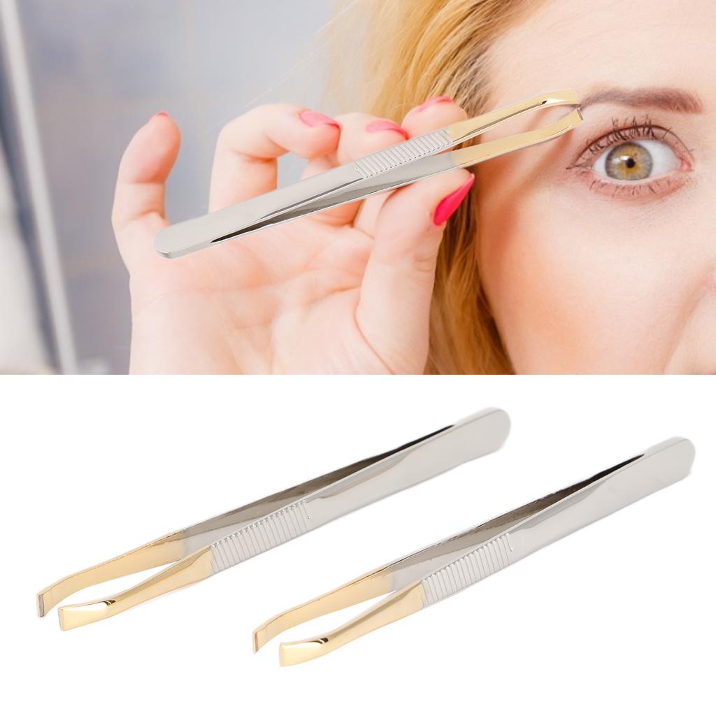 2 Stück Augenbrauenpinzetten Damen Präzisionspinzetten Tägliche Schönheitswerkzeuge für eingewachsene Haare Augenbrauen Gesichtshaare