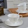 Simple White Coffee Cup and Plate Two Piece Set of Ceramic Cup Water Cup Flower Tea Cup Milk Cup
