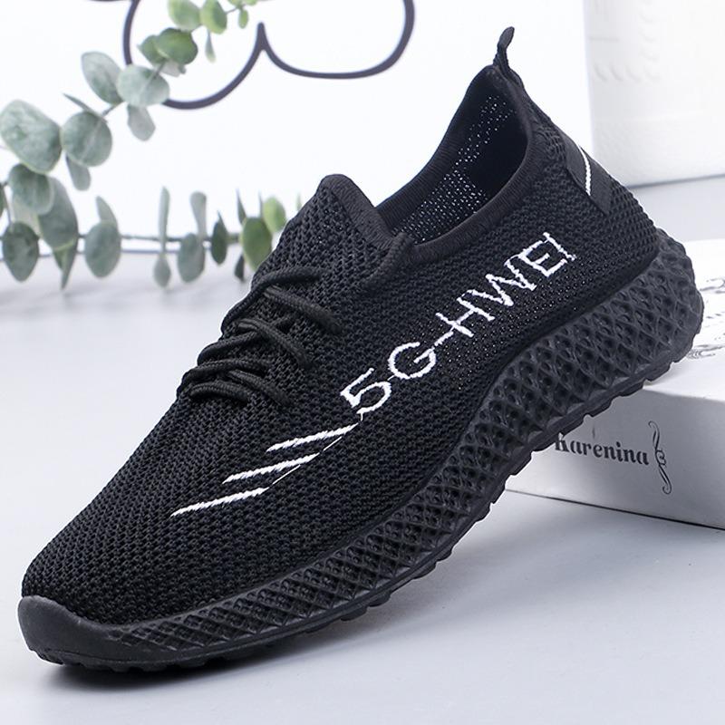 Women's Fly-woven Single Shoes, Lace-up Light and Breathable Women's Sneakers, Comfortable Soft Soles for Women
