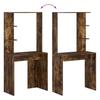 Desk with Shelf Smoked Oak Finish 78.5 x 37 x 154.5 cm