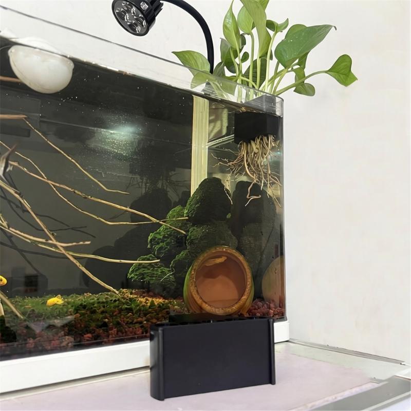 Black Hanging Rack Shelf For Aquarium Tanks Accessories Organization Home Commercial Use
