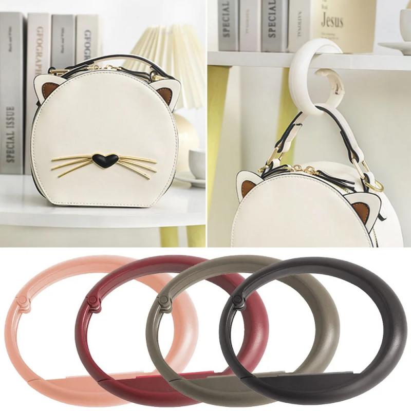 Portable Bag Hook Hanger Foldable Table Hook Office Decor Plastic Desk Side Hook Use Handbag Travel Bag Organizer Hook Holder