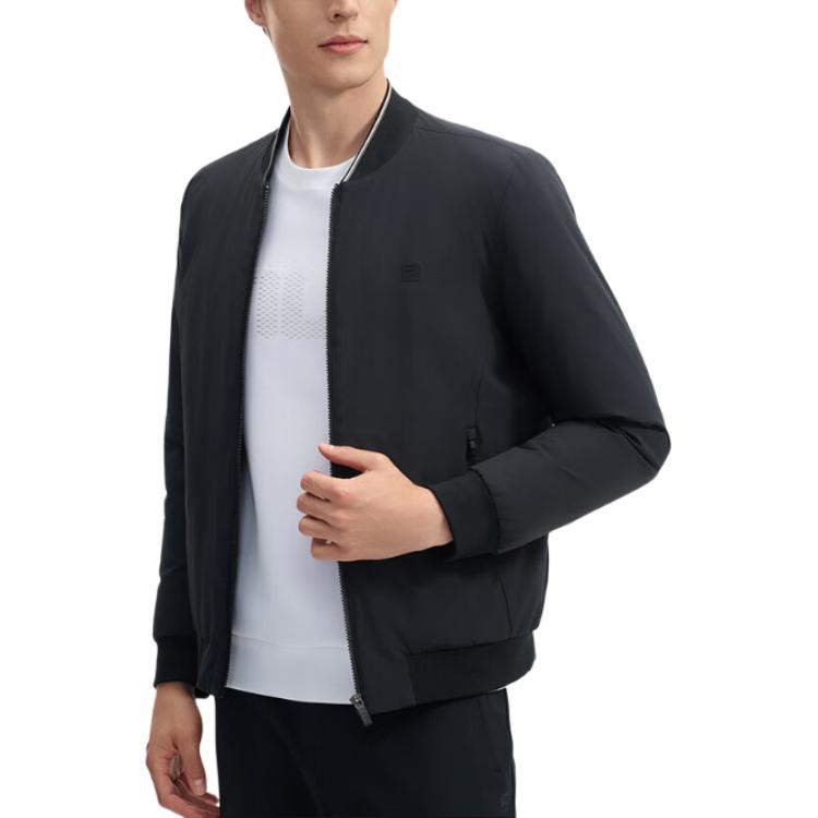 FILA White Solid Color Comfortable Soft Skin-Friendly Warm Three-In-One Down Jacket Men Jacket Black F11M443505F-BK