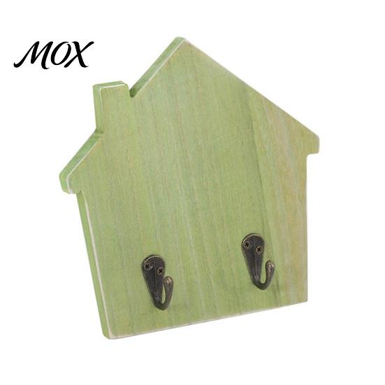 No Damage Wall Mounted Hooks Wood House Shape Storage Hook, Strong Traceless Adhesive Decorative Solid Hangers American Style Hanger for Home Entryway