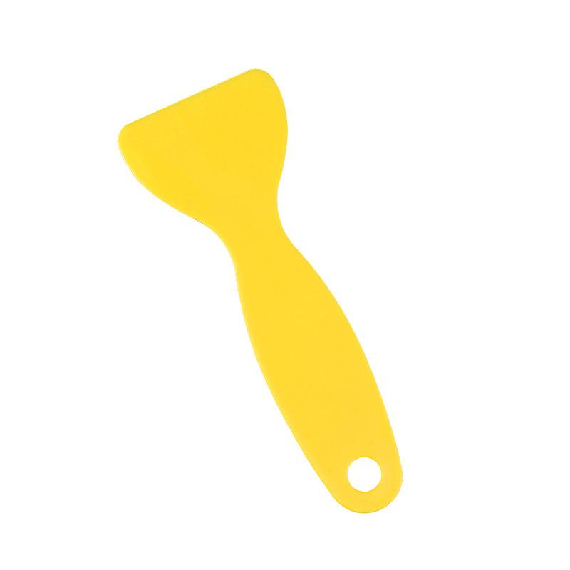

Скребок для снятия пленки с автомобильного стекла, маленький скребок, желтый треугольный скребок, маленькая желтая лопата, скребок для снятия пленки с автомобильного салона красоты жёлтый