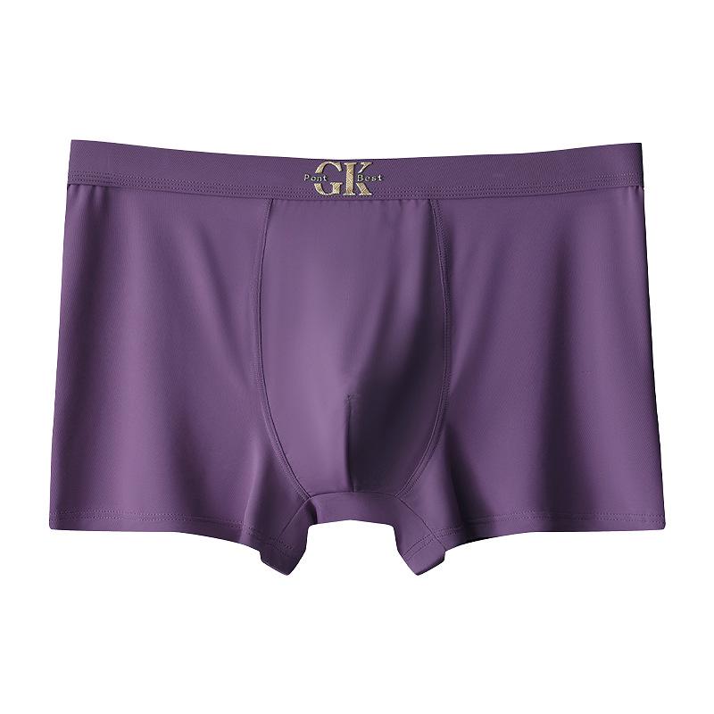 

Легкие бесшовные трусы-боксеры из материала Ice Silk — дышащие, антибактериальные, шелковистые и свободные, большие размеры. 3XL (145-160 jin)