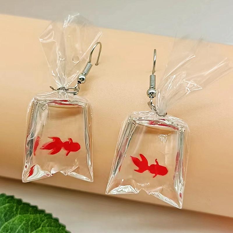 Handmade Fish Earrings 5 Colours Choose From Plastic Emulation Goldfish Earrings Funky Earrings Quirky Earrings Fashion Jewelry