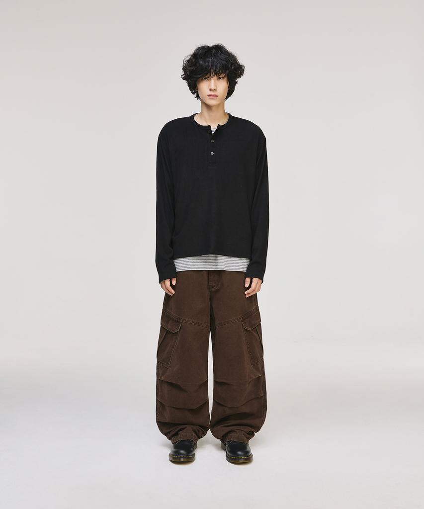 SIGNATURE Parachute Cargo Cotton Pants [Brown]