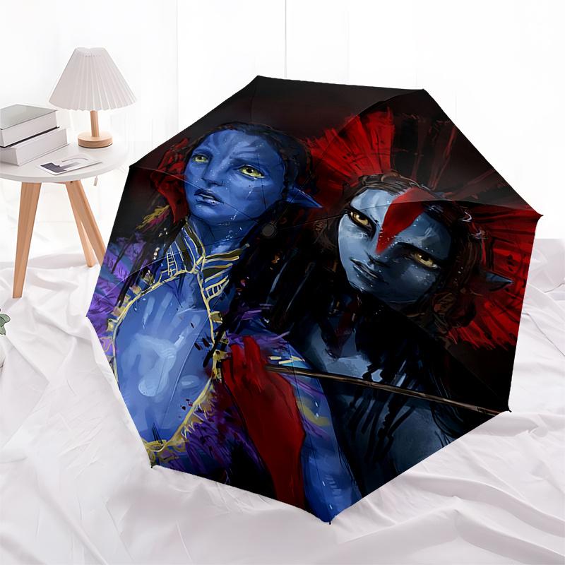 

Avatar Inspired Feathered Umbrella:Automatic Opening&Closing,Lightweight 3 Fold Design with Iron Frame Perfect for Fans,Travelers,an