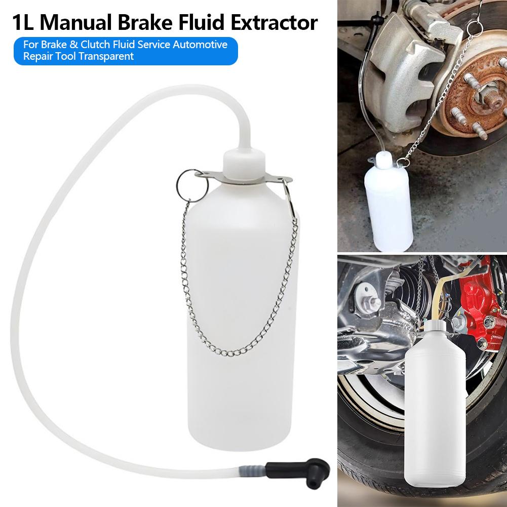 Universal Hand Pump Tool for Brake & Clutch Fluid Service 1L Manual Brake Fluid Extractor & Collection Bottle Car Repair Tool
