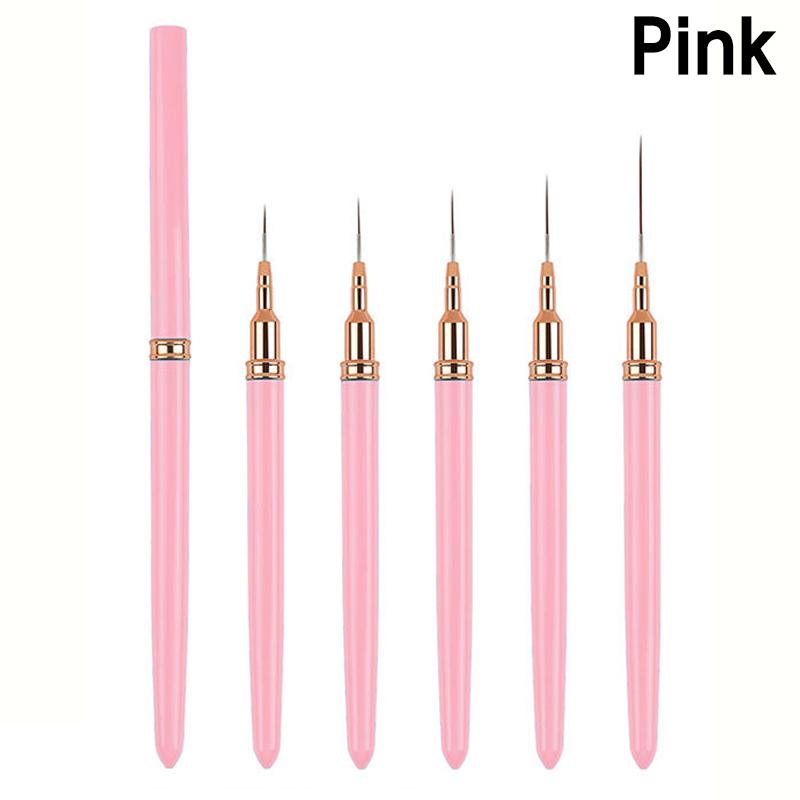 5Pcs/Set Professional Nail Art Liner Brushes Gel Striping Painting Design for Nails in Sizes 7/9/11/15/20mm