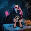 The Halloween Resin Glowing Black Screaming Girl Phone Holder Statue A Of Color To Your Halloween Setting