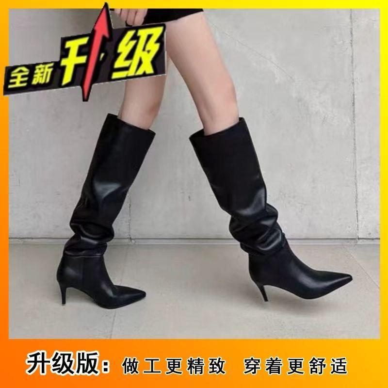 

Premium Pointed Heel High Boots Children s Seasonal Fashion Comfortable Pile Boots 40