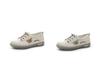 Women's White Leather Slip-On Sneakers - Spring/Autumn, Soft Sole, Butterfly Design, Casual Flats, Plus Sizes Available