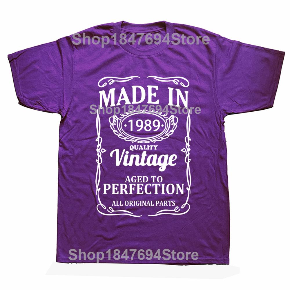 

Made In 1989 All Original Part T Shirt Funny Men Short Sleeves Vintage Classic Birthday Gift Cotton Comfortable Party Tshirt 4XL
