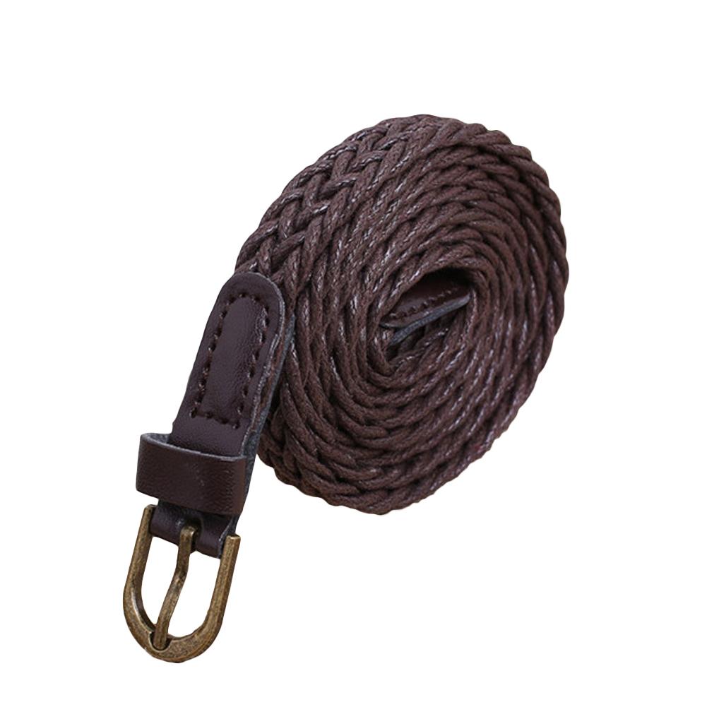 

Женские ретро богемные плетеные ремни Женский классический тонкий плетеный тонкий ремень Дамский тонкий плетеный пояс для платья кофейный