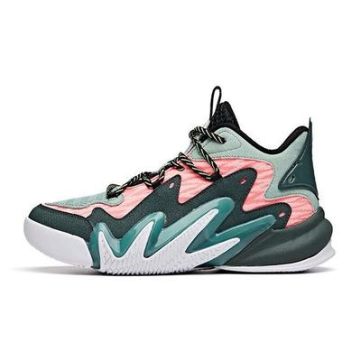 Crazy Tide 2 Durable Breathable Mid-Top Basketball Shoes Kids Sneakers Green Pink 312031109-1