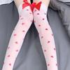 Lolita Heart Transparent Stockings Lovely Red Bow Over Knee JK Stockings Tigh High Sexy Suspender Tube Silk Lolita Stockings