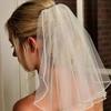 Bachelorette Party Double Layer Tulle Veil with Comb - Short Bridal & Bridesmaid Vintage Pearl Decoration