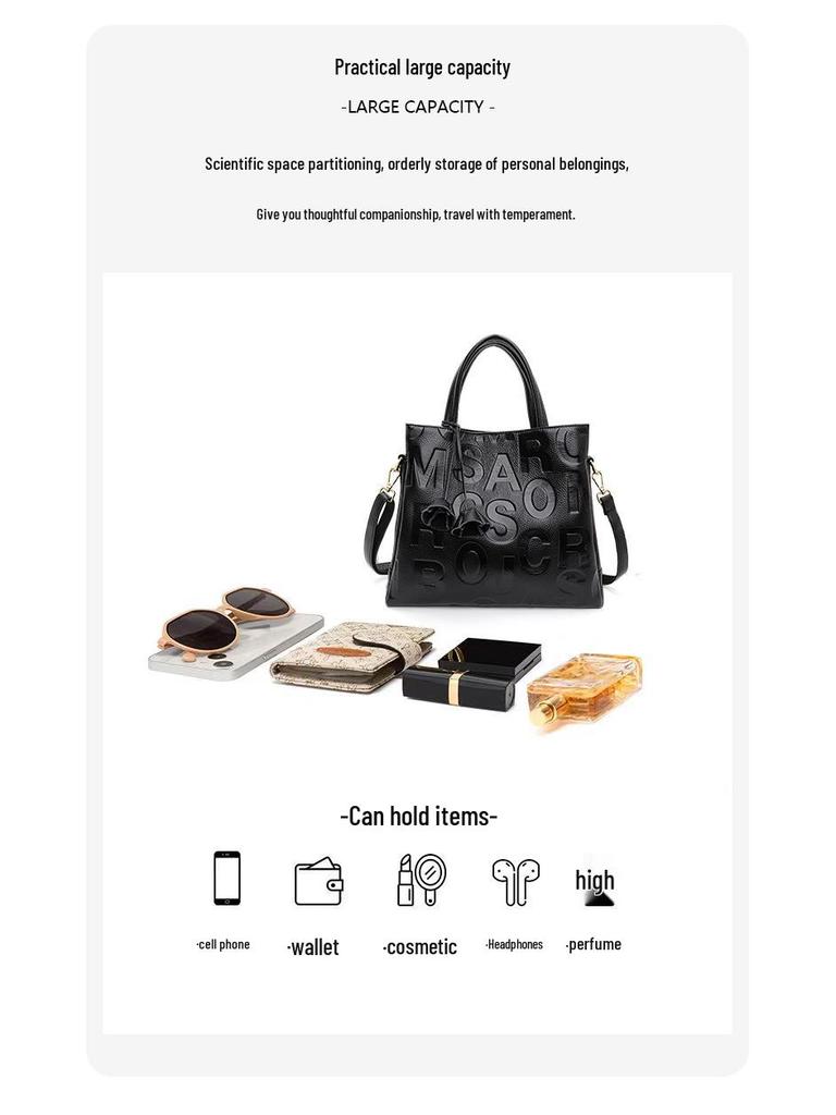 Thousand Classic 2025 Autumn/Winter Large Capacity Cowhide Handbag for Women - Shoulder & Crossbody