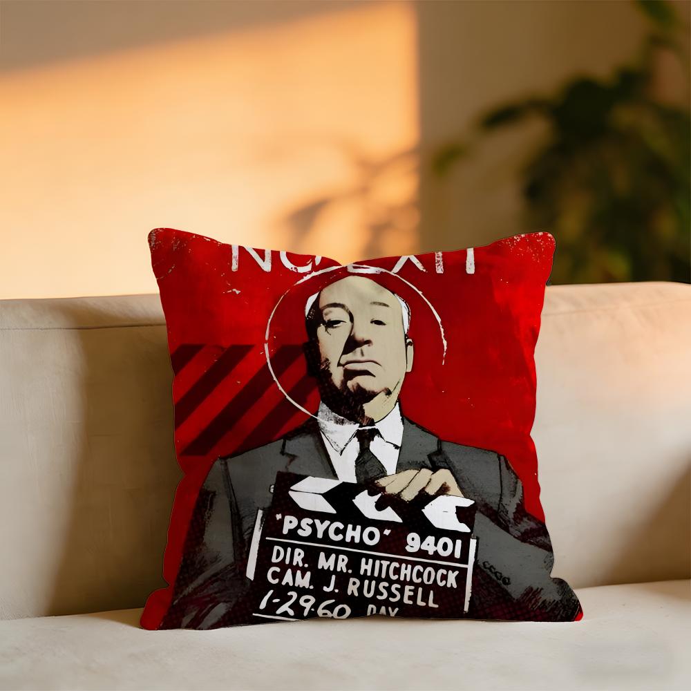 Alfred Hitchcock Cushion Cover Cozy Velvet Throw PillowSoft Warm Cushion For Sofa  Bed