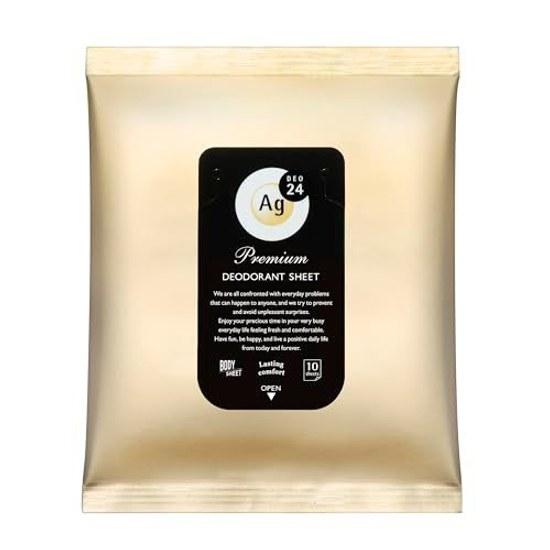 AG Deo 24 Premium Deodorant Shower Sheet Fragrance-Free 10 Sheets x 5 Packs + Sample (Quasi-Drug)