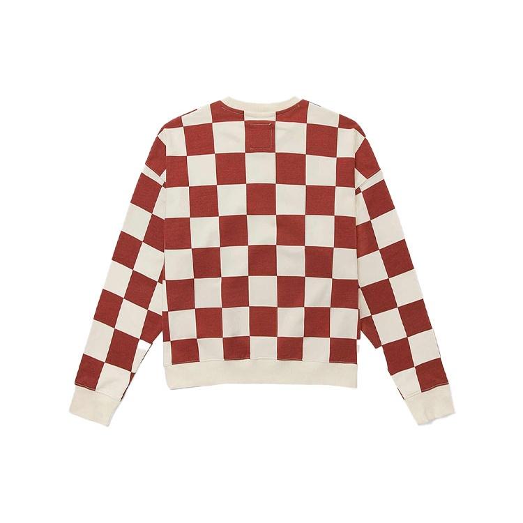 Vans Grid Round Neck Pullover Couple Style Red Men's VN0A5H98YTW