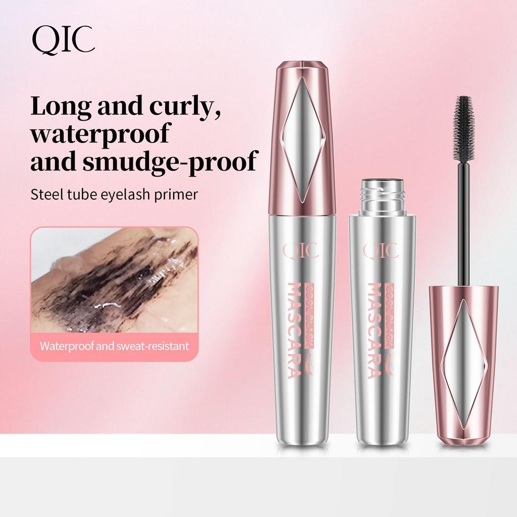 QIC Lengthening and Volumizing Mascara, Waterproof and Sweat Proof, Smudge Proof, Natural Curling, Lash Primer