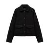 Spring New Arrival Retro Work Clothing Loose Suede Texture Effect Long Sleeves Lapel Jacket 4344622