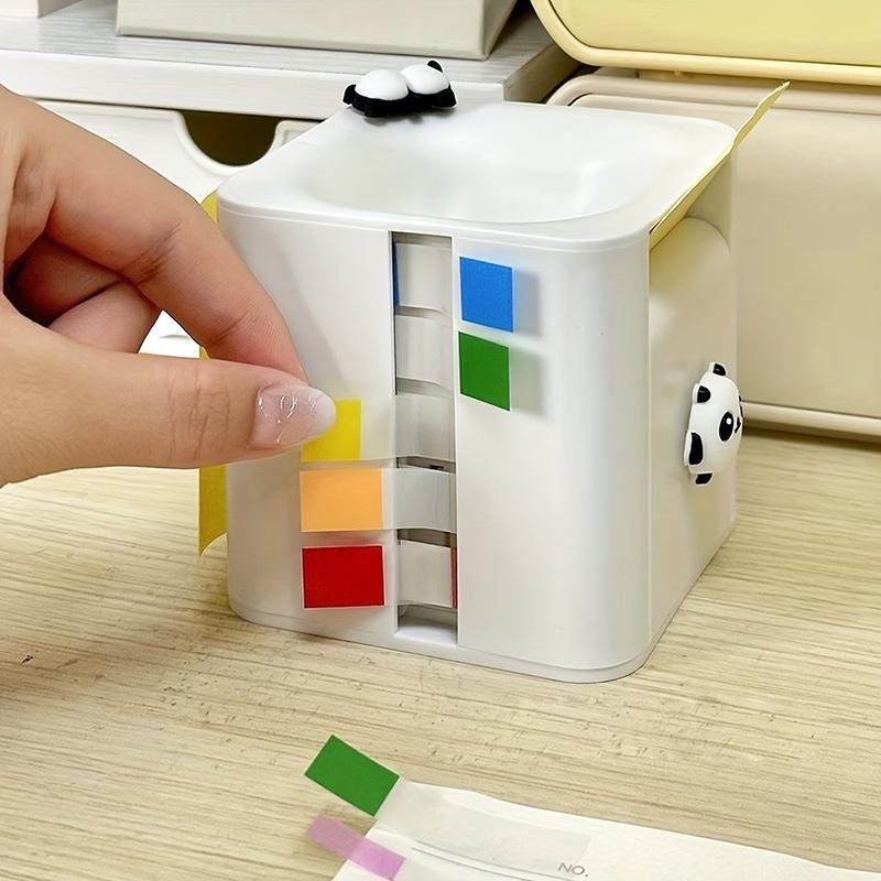 Multifunctional Sticky Note Dispenser Plastic Sticky Note Holder White Sticky Note Container Office Supplies For Office Desk