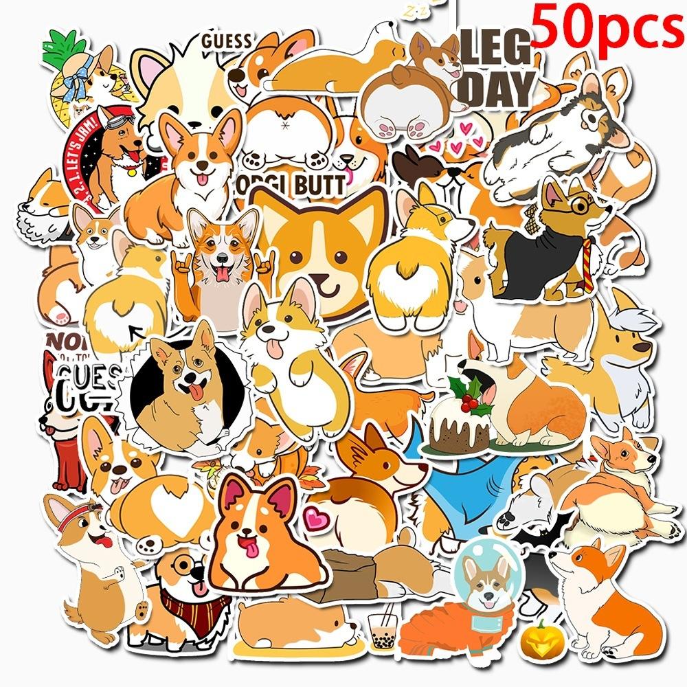 

50 Animal Cute Pet Collection Shiba Inu Husky Corgi Suitcase Stickers Waterproof Graffiti Stickers
