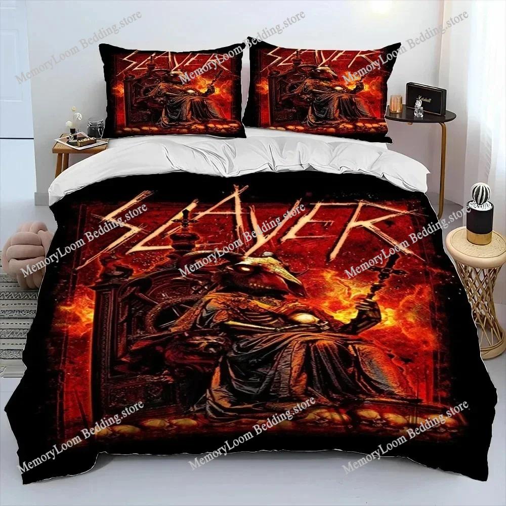 Art Style Unique Slayer Heavy Metal Band Music Bedding Set Queen/King Size Duvet Cover Comforter Soft Bed Sheet Set Home Decor