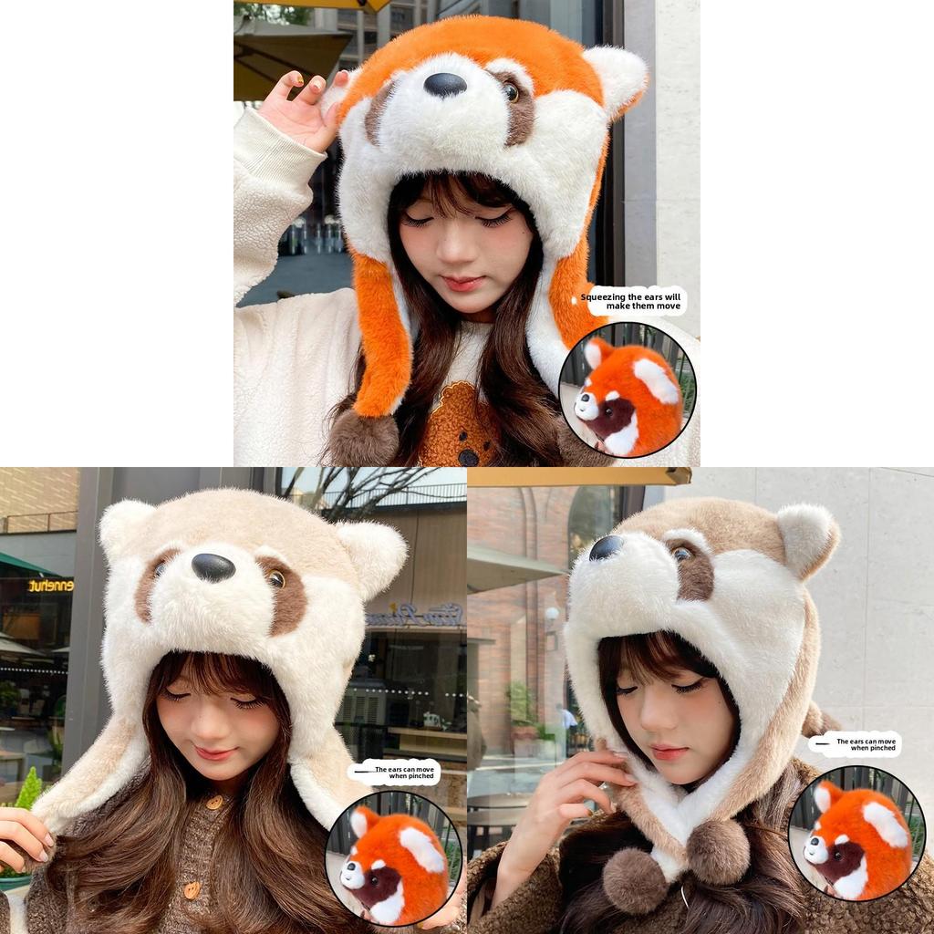 Plush Eared Beanie Hat With Moving Ears For Winter Warmth And Windproof Comfort