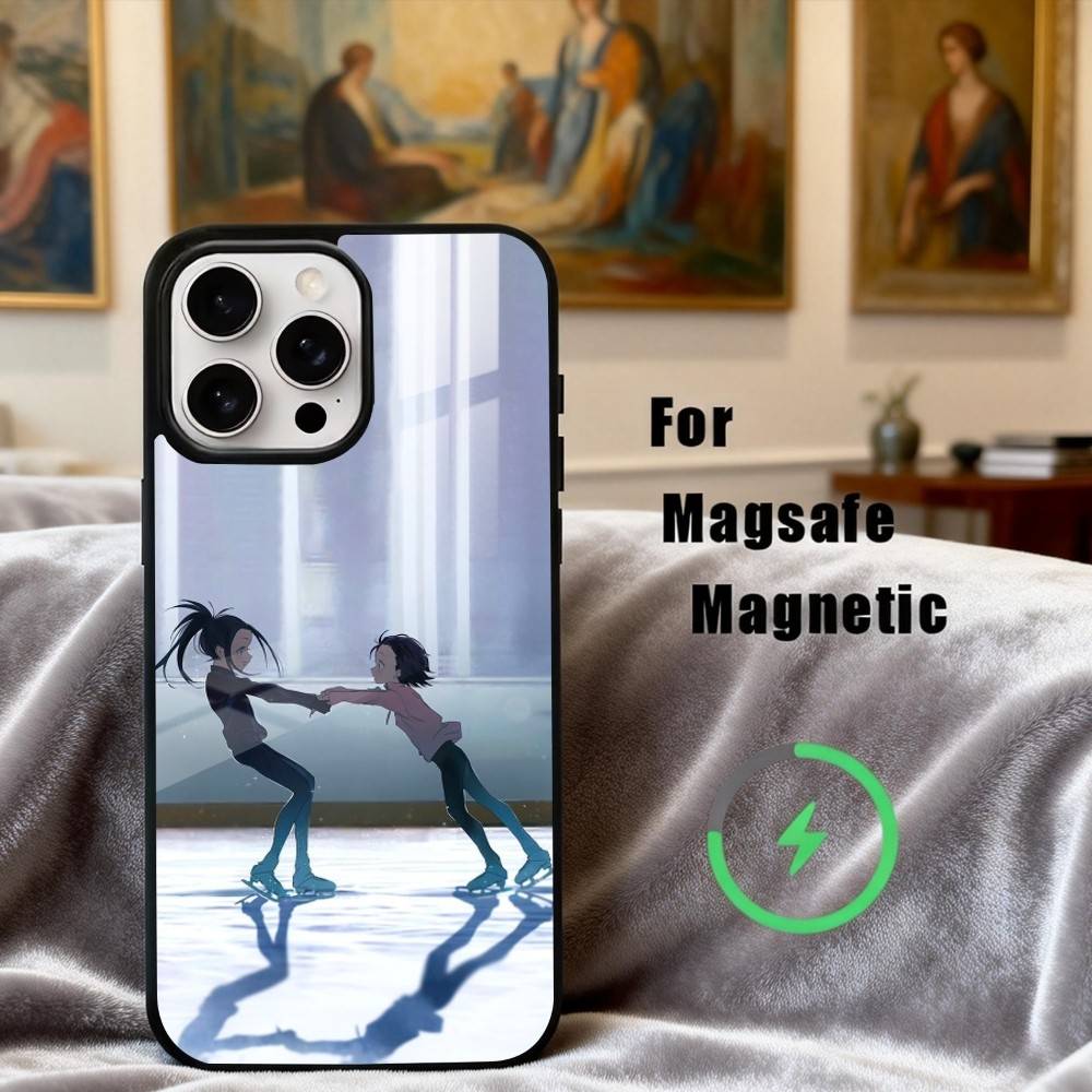 

Skating Anime M-Medalist Phone Case For iPhone17,16,15,14,13,12,11 Plus,For Magnetic Wireless Charge Cover iPhone15Plus