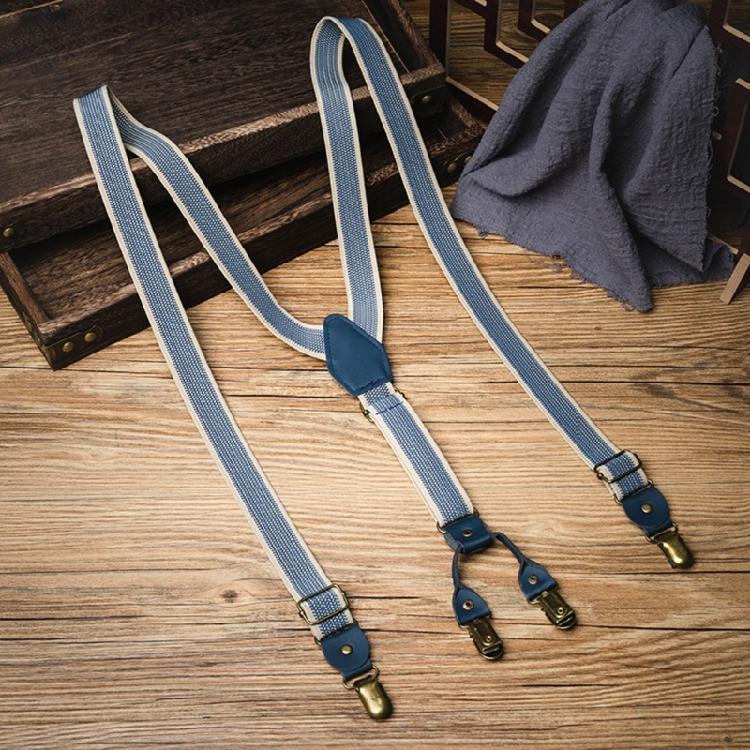 Vintage Style Adjustable Suspenders NonSlip Y Back Clips Soft Elastic Rubber 2.5cm Width Adult Accessory
