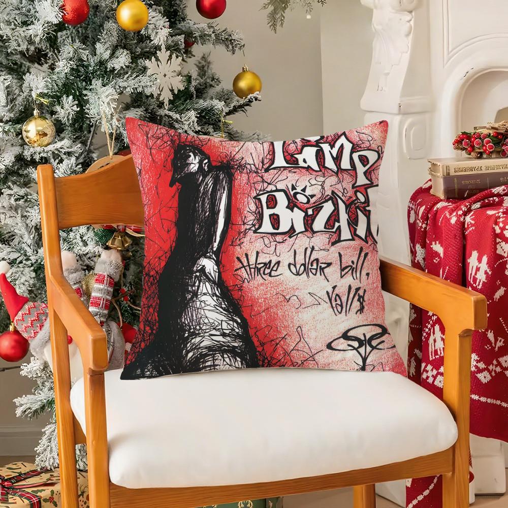 Nu Metal Band LLimp Bizkit Pillow Case Silky Short Plush With Invisible Zipper Dustproof Sofa Cushion Cover