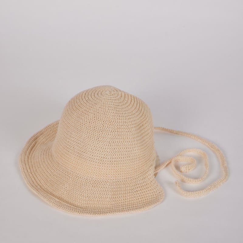 

LALA Вязаная шапка-боннет с защитой от УФ-лучей - Слоновая кость ivory