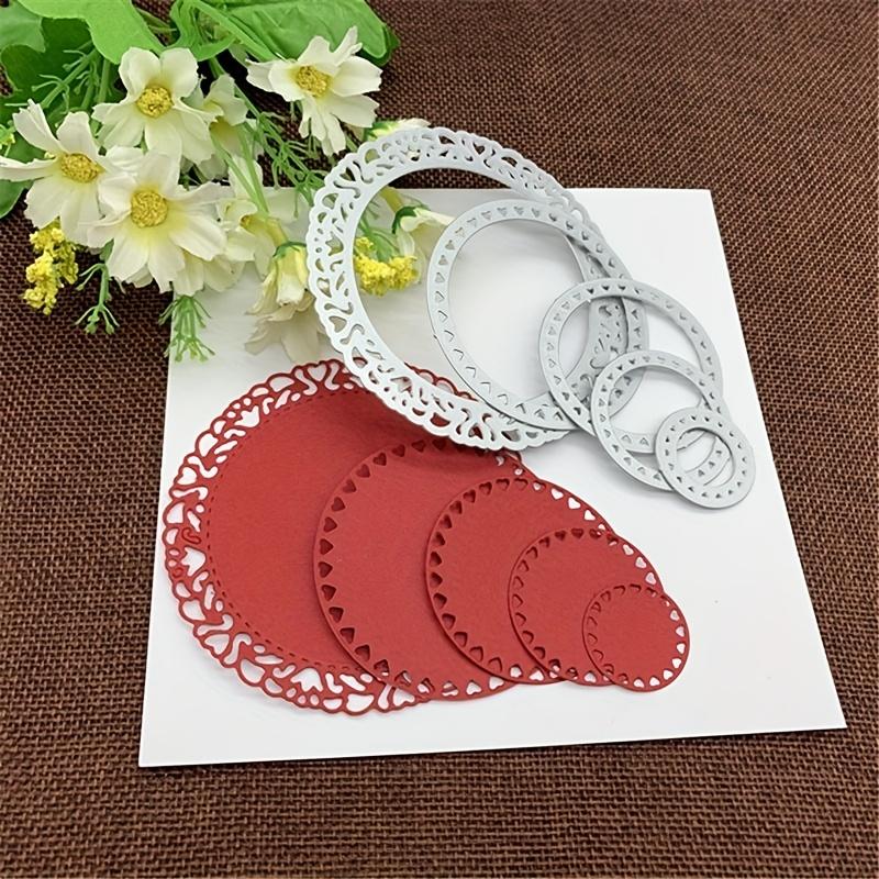 2pcs/set Round Lace Frame Background Metal Cutting Dies Scrapbooking Making Cards Decorative Embossing Crafts