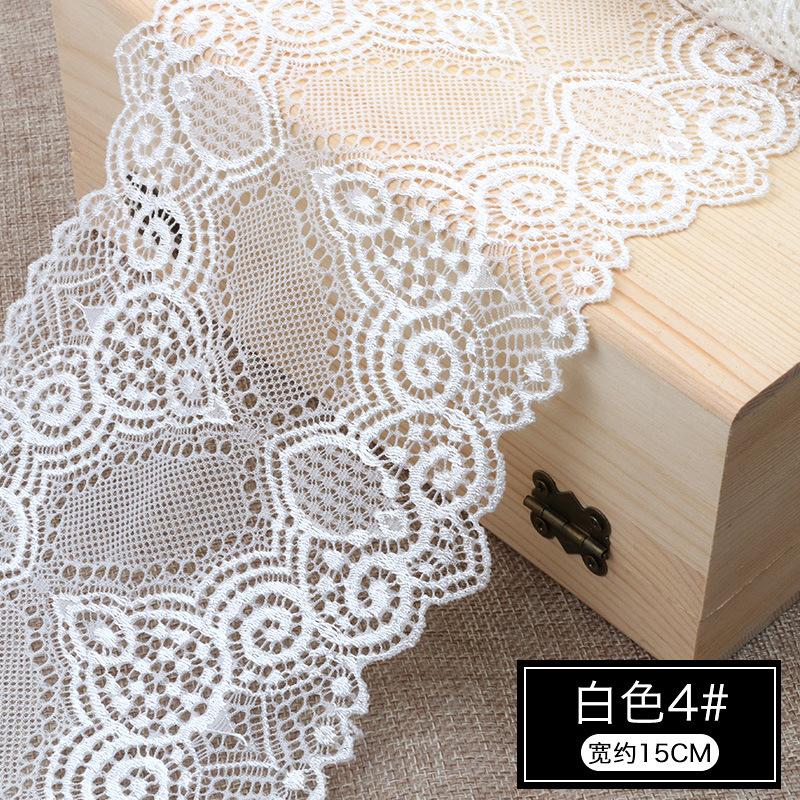 Koronka Koronka Ubrania Dekoracyjne Spódnica Tkanina Akcesoria Tkaninowe Czarno-Białe Ręcznie Robione DIY Szeroka Koronka z Koronkową Krawędzią