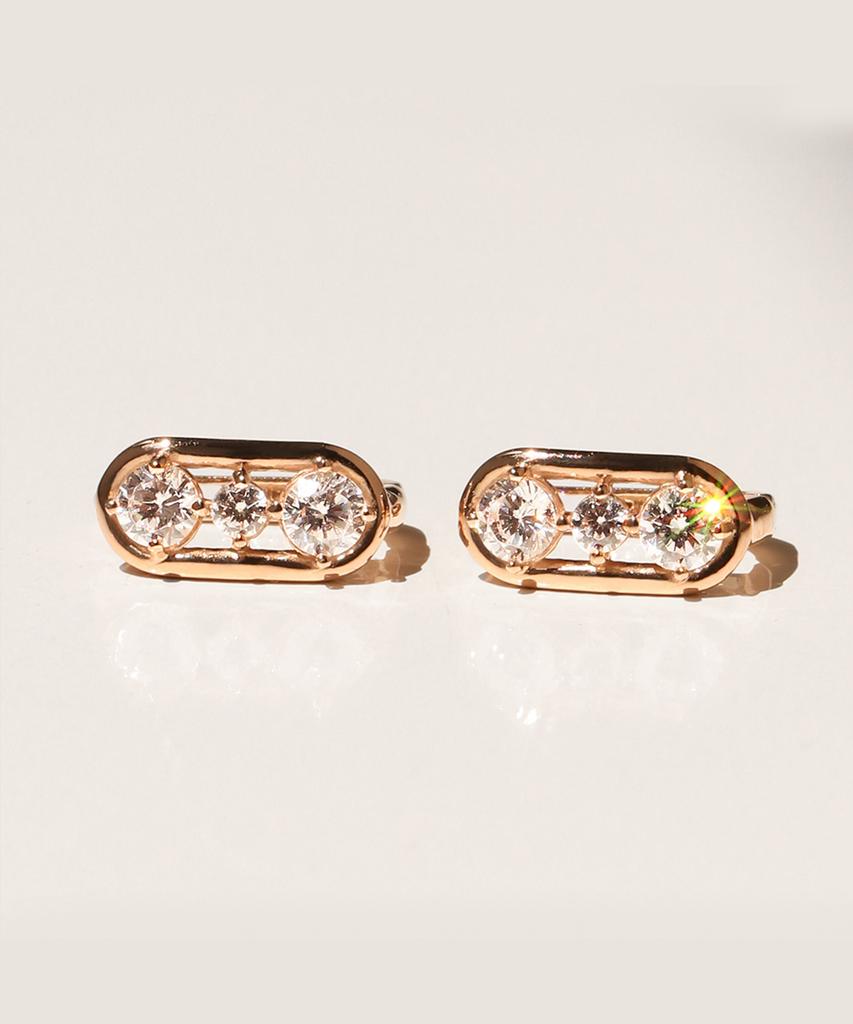 Loveenb [14K Gold] Emma Oval Cubic Earrings
