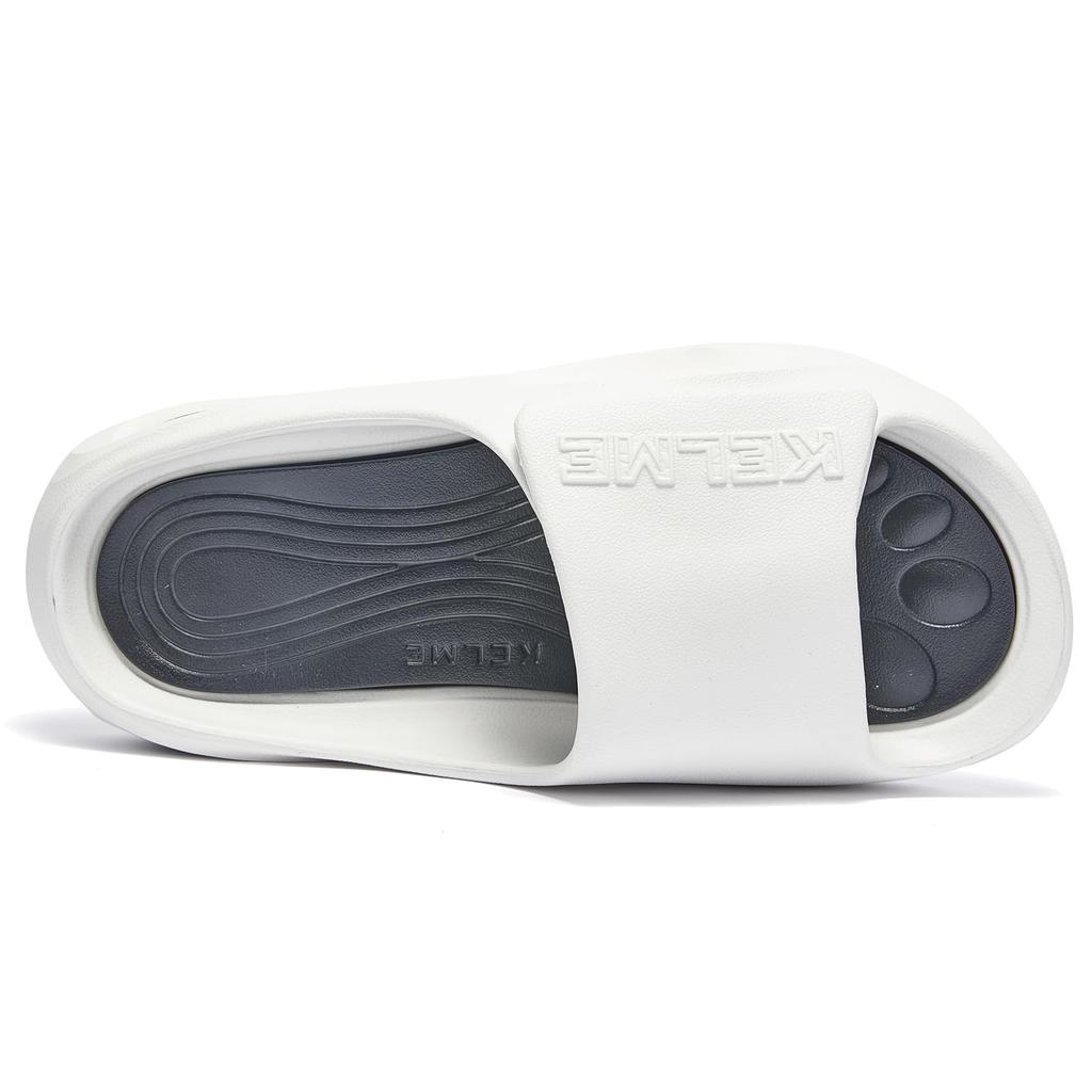 Kelme Sandalen, Mode-Flip-Flops, Hausschuhe, Duschsandalen, Sportsandalen, Leichtgewicht, Stoßdämpfend, Gepolstert, Strandsandalen (Weiß, 27,5cm)