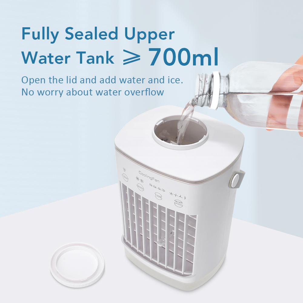 Household Air Conditioner LED Night Light Air Cooler Fan Portable Humidifier Desktop Mist Cooling Fan For Office Home Mini Fan