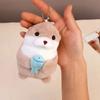 12cm Cute Otter Holding Fish Plush Keyring-Lightweight Hanging Pendant, Ideal for School Bag/Key/Wallet, Doll Toy Gifts & Props