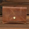 Retro Crazy Horse Leather Mens Simplicity Slim Wallet Cowhide Credit Card Holder Handmade Thin Boys Moneybag