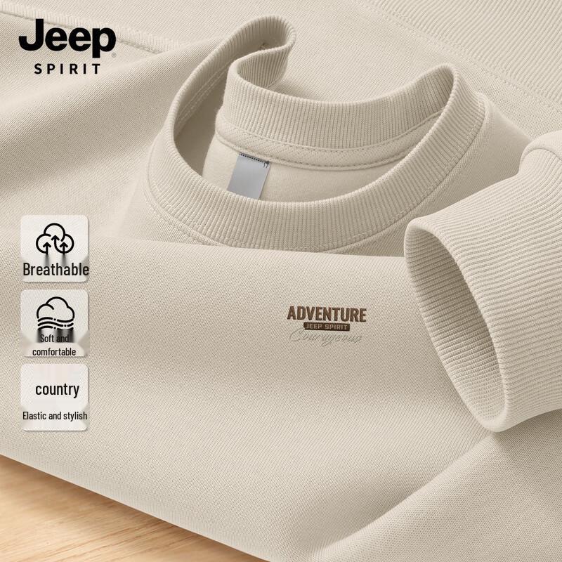 JEEP SPIRIT Men s Round Neck Sporty Sweatshirt L