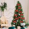 Decorative Bows with Bells 2 Pcs Christmas Bell, 4 Inch Glitter Ribbon Bows, Pre Tied Hanging Holiday Ornaments Xmas for Gift Wrapping, Wreath, Tree,