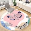 1pc Butterfly Print Office Round Rug, Non-slip, Soft and Durable Office Rug for Interior Decoration, Perfect for Office, Beautiful Decoration Yy260312