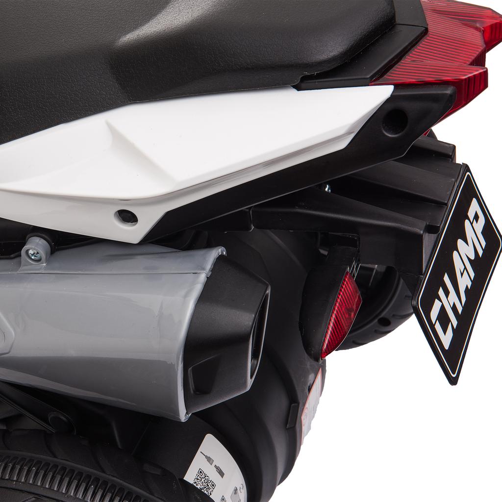 Electric Kids' Motorcycle, Lights & Sounds, 3 km/h, Rechargeable, Plastic & Metal, Black/Red