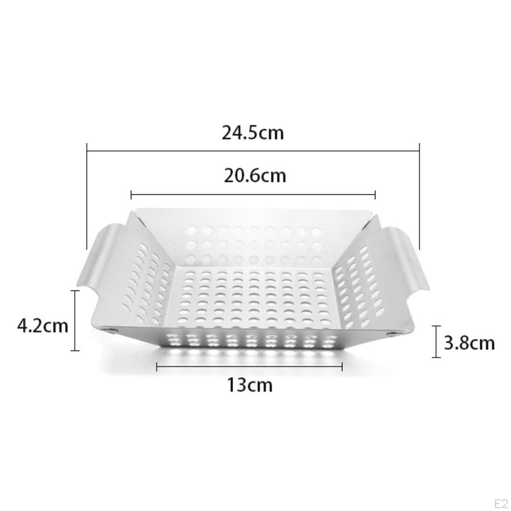 Barbecue Grill Basket for Meat Large Square Wok BBQ Accessory