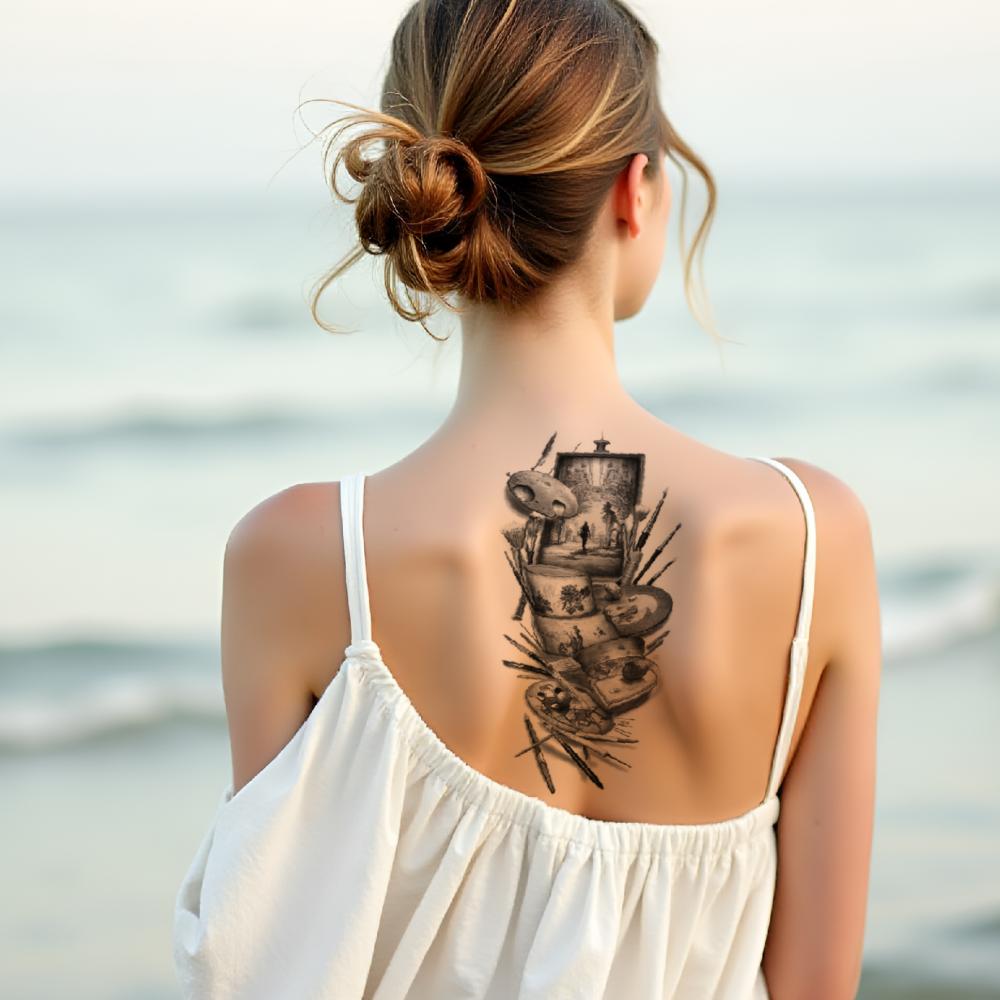 3pcs Tatuagem Temporária Tatuagens Temporárias Realistas Rosas Tatuagem de Cobra Para Mulheres Braços Coxas
